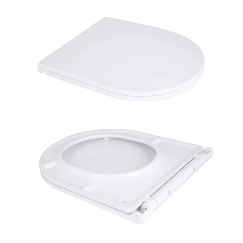 Унитаз напольный Qtap Dove Rimless безободковый с сиденьем Soft-close WHITE QT06228380BW