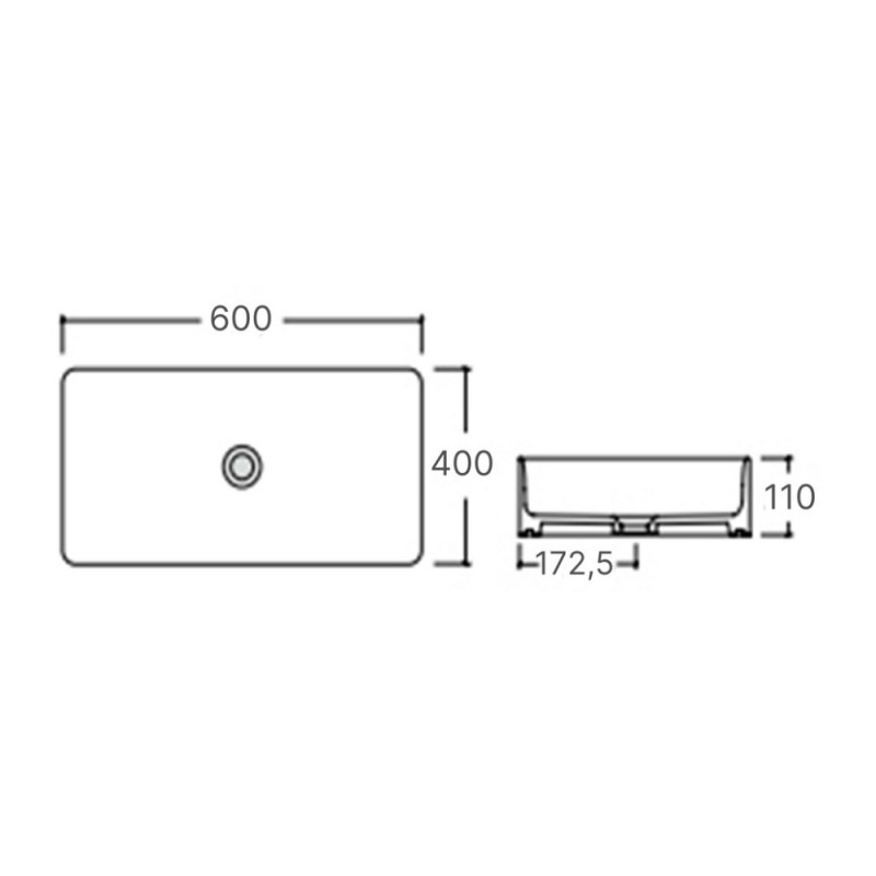 Раковина-чаша Qtap Tern 600x400x110 White QT171180841W