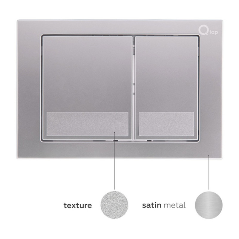 Готове рішення Qtap для ванної кімнати: підвісний унітаз Crow Rimless 520х360х290 + комплект інсталяції Nest 4 в 1 (квадратна клавіша Satin)