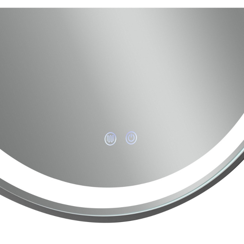 Зеркало Qtap Gemini 800х700 с LED-подсветкой Touch, с антизапотеванием, с диммером, рег. темп. цвета (3000-6500K) Reverse QT2578R8072B