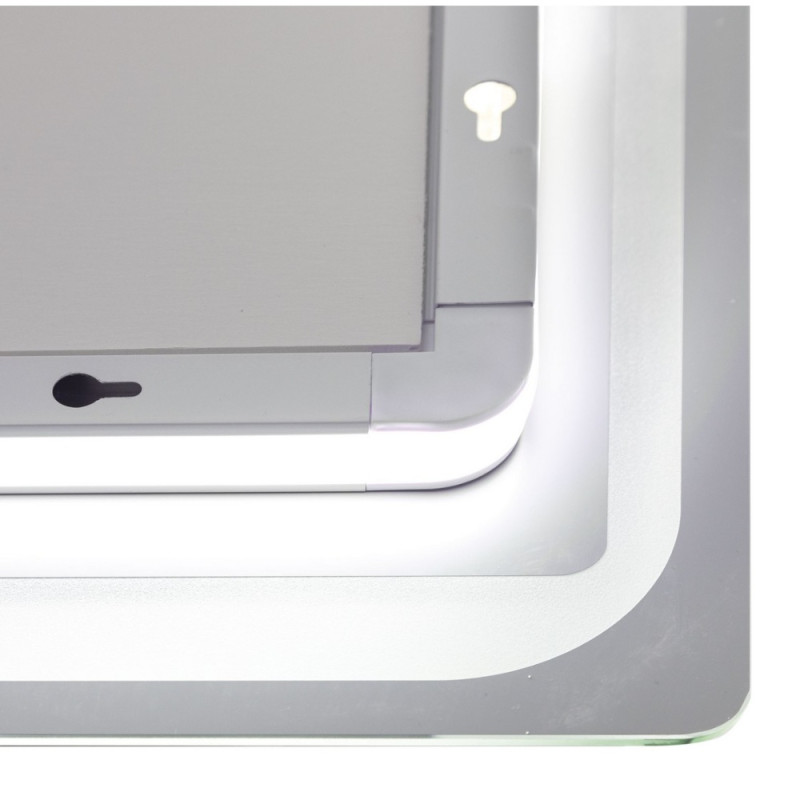 Дзеркало Qtap Mideya 800х600 з LED-підсвічуванням Touch, з антизапотіванням, з годинником, димером QT2078NCF8060W
