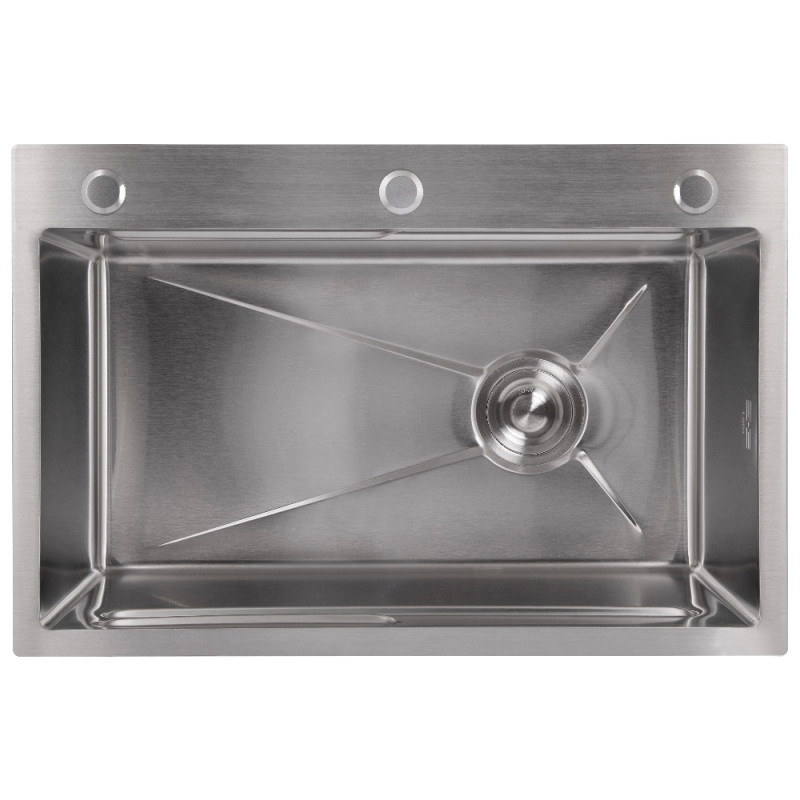 Мийка для кухні інтегрована Lidz Handmade H6845 Brushed Steel 3,0/1,0 мм LDH6845BRU49455