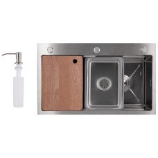 Мойка для кухни интегрированная Lidz Handmade H7545 Brushed Steel 3,0/1,0 мм LDH7545BRU49457