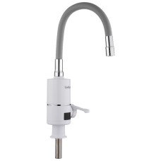 Проточний кран-водонагрівач з гнучким виливом для кухні  Lidz Warm 065  LDWAR065GRE49096 White/Grey