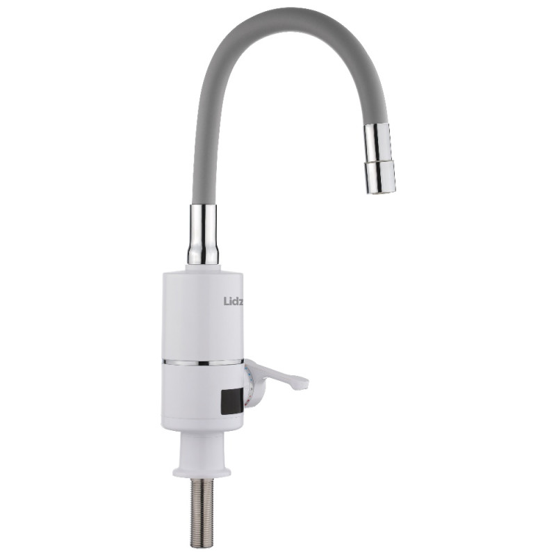 Проточный кран-водонагреватель с гибким изливом для кухни Lidz Warm 065 LDWAR065GRE49096 White/Grey