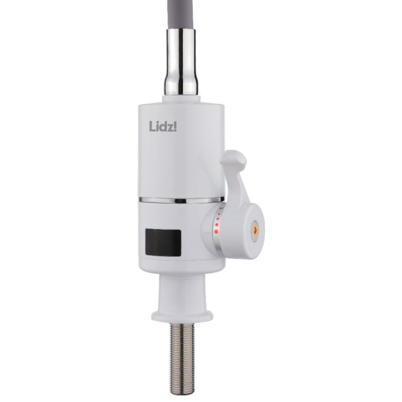Проточний кран-водонагрівач з гнучким виливом для кухні  Lidz Warm 065  LDWAR065GRE49096 White/Grey