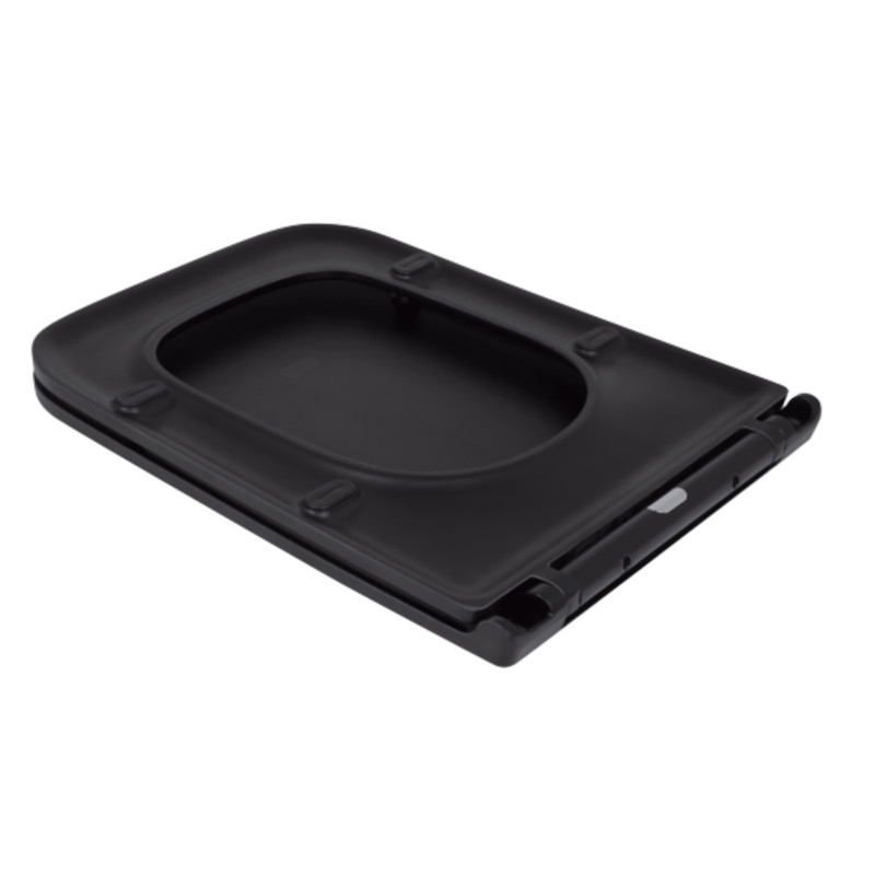Сидіння для унітаза (Gemini) 435x357x37 мм, Matt Black, з мікроліфтом, Slim Duroplast, Quick Release QT99HY2312MB Qtap