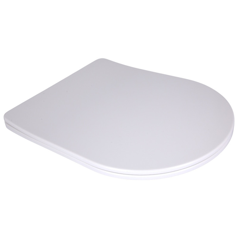 Сидіння для унітаза підлогового (Grand) 560×363×30 мм, White, з мікроліфтом, Slim Duroplast, Quick Release QT26228301W3 Qtap