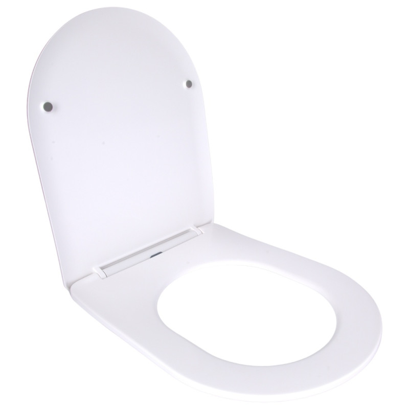 Сидіння для унітаза підлогового (Grand) 560×363×30 мм, White, з мікроліфтом, Slim Duroplast, Quick Release QT26228301W3 Qtap