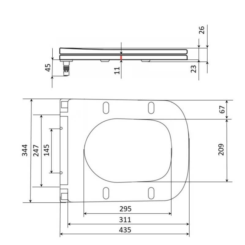 Сидіння для унітаза підлогового (Stenava) 435×345×30 мм, White, з мікроліфтом, Slim Duroplast, Quick Release QT99SC8303W Qtap