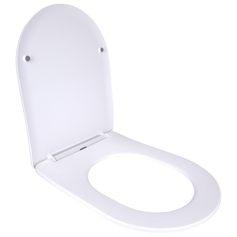 Сидіння для унітаза підлогового (Vlasta) 560×363×30 мм, White, з мікроліфтом, Slim Duroplast, Quick Release QT28228300W3 Qtap