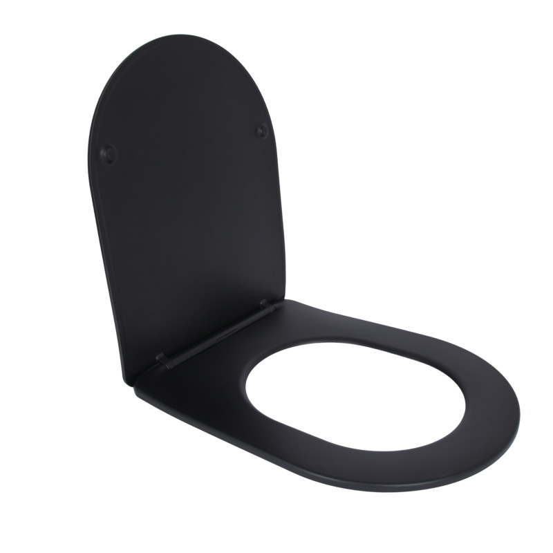 Сидіння для унітаза (Robin 660, Scorpio 520,660) 460x362x50 мм, Matt Black, з мікроліфтом, Slim Duroplast, Quick Release QTSC179MB47352 Qtap