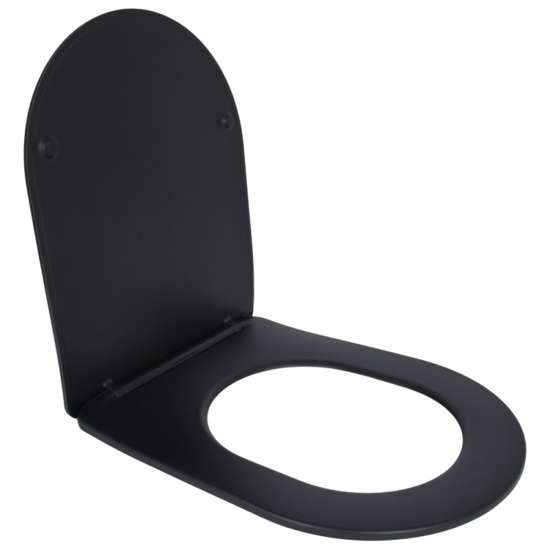 Сидіння для унітаза (Robin 660, Scorpio 520,660) 460x362x50 мм, Matt Black, з мікроліфтом, Slim Duroplast, Quick Release QTSC179MB47352 Qtap