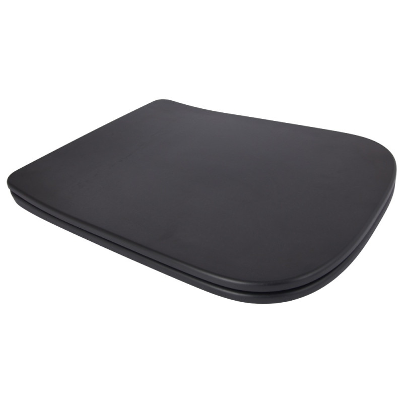 Сидіння для унітаза (Tern 490) 435x344x50 мм, Matt Black, з мікроліфтом, Slim Duroplast, Quick Release QTSC179MB47354 Qtap
