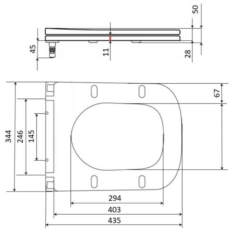 Сидіння для унітаза (Tern 490) 435x344x50 мм, Matt Black, з мікроліфтом, Slim Duroplast, Quick Release QTSC179MB47354 Qtap