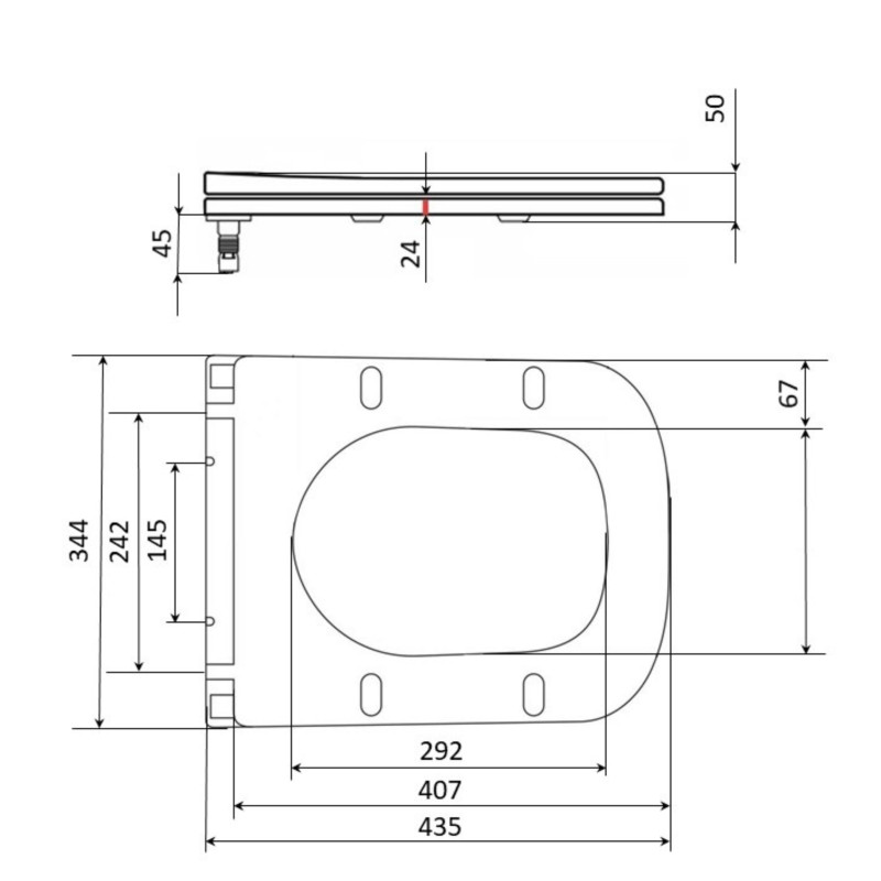 Сидіння для унітаза (Tern 490,520,610) 435x344x50 мм, White, з мікроліфтом, Slim Duroplast, Quick Release QTSC179W47353 Qtap