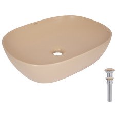 Раковина накладная Qtap Aquarius 470x380x120 мм, Beige, прямоугольная, с донным клапаном QTAQA188SB49781