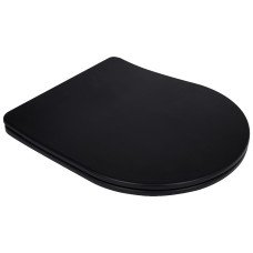 Сиденье для унитаза Qtap (Robin 490) 425x363x50 мм, Matt Black, с микролифтом Slim Duroplast, Quick Release QTSC179MB48676