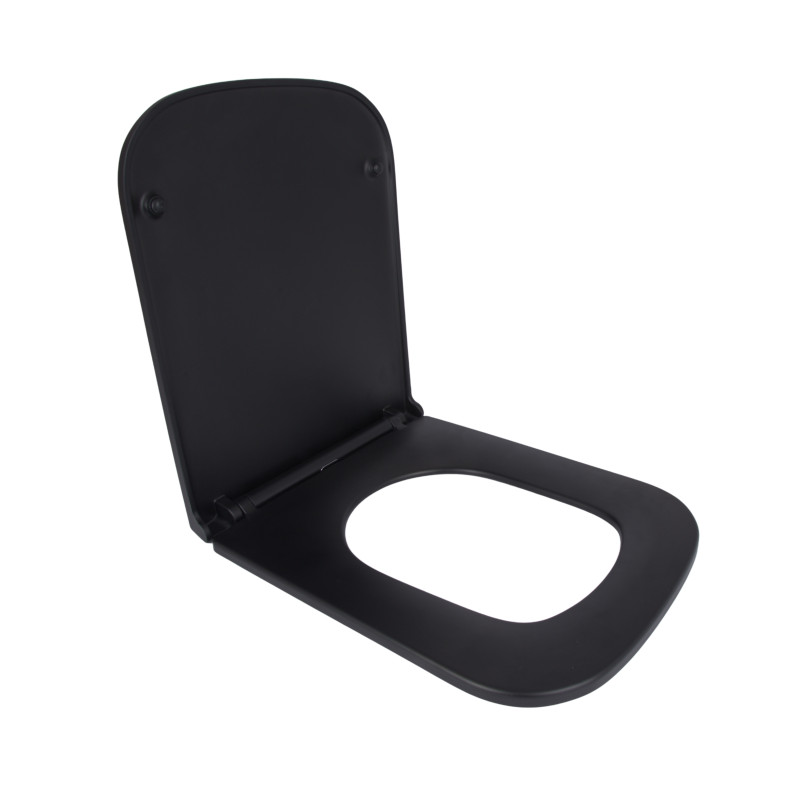 Сидіння для унітаза Qtap Tern 420х340х35 мм, Matt Black, з мікроліфтом, Slim Duroplast, Quick Release QT99HY2322MB