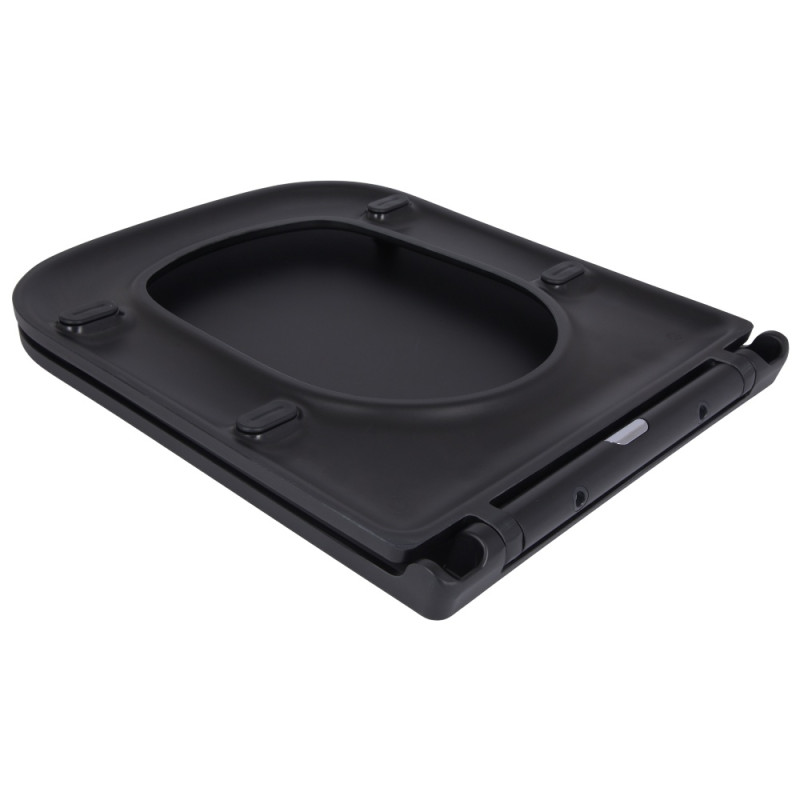 Сидіння для унітаза Qtap Tern 420х340х35 мм, Matt Black, з мікроліфтом, Slim Duroplast, Quick Release QT99HY2322MB