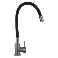 Змішувач для кухні Lidz Aria 015F3 (k35) з гнучким виливом LDARI015F3BGRP49564 Graphite/Black