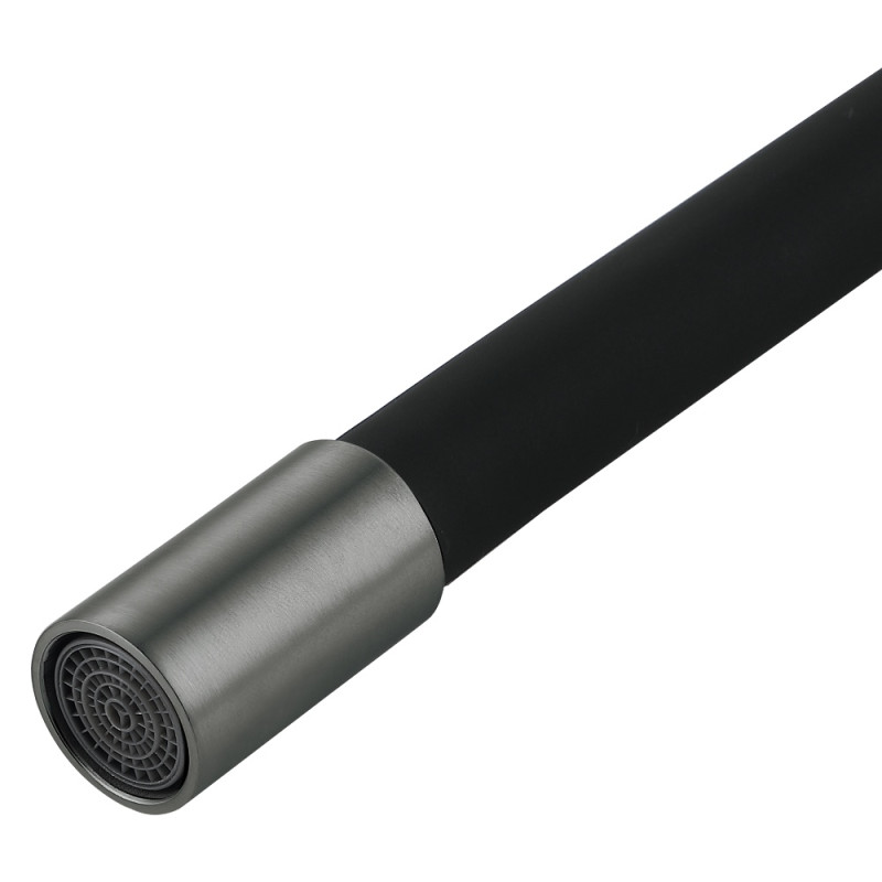 Змішувач для кухні Lidz Aria 015F3 (k35) з гнучким виливом LDARI015F3BGRP49564 Graphite/Black