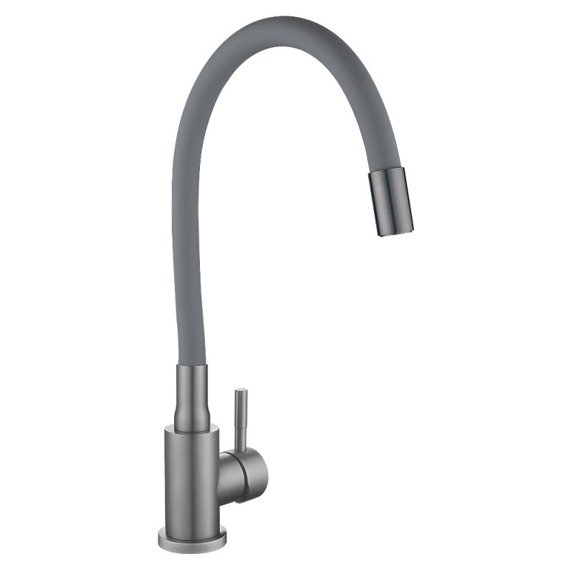 Змішувач для кухні Lidz Aria 015F3 (k35) з гнучким виливом LDARI015F3GGRP49565 Graphite/Grey