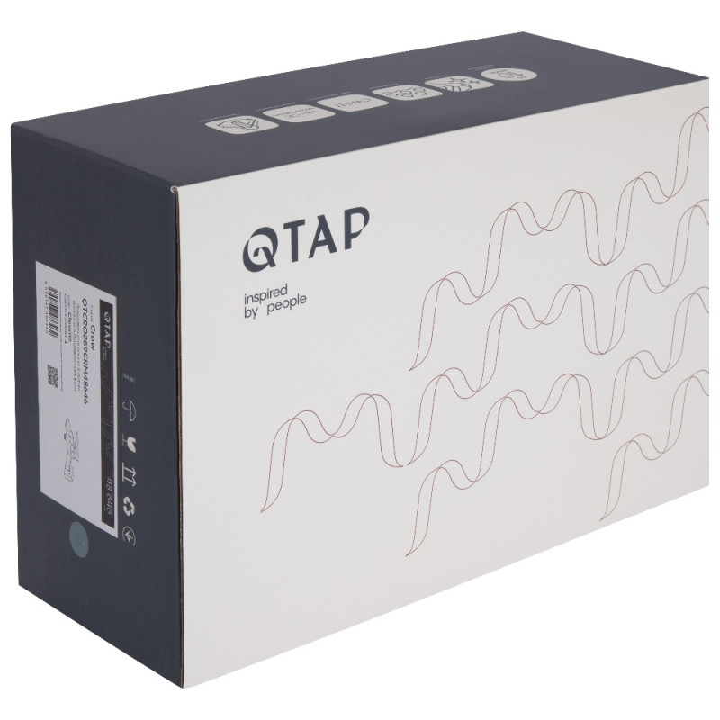 Змішувач для ванни Qtap Crow з душовим гарнітуром QTCRO259CRM48646 Chrome