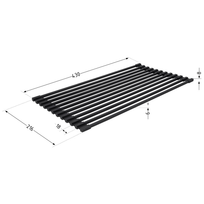 Сушарка на кухонну мийку Lidz Acsis LA04 Black, квадратна основа, для посуду 430х216 мм LDACSLA04BLM49762
