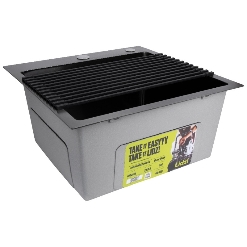 Сушарка на кухонну мийку Lidz Acsis LA04 Black, квадратна основа, для посуду 430х216 мм LDACSLA04BLM49762