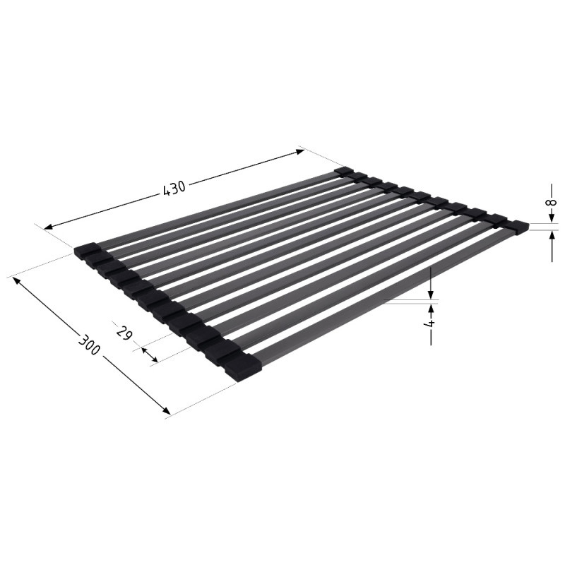 Сушарка на кухонну мийку Lidz Acsis LA14 Black, плоска основа, для посуду 430х300 мм LDACSLA14BLM49768
