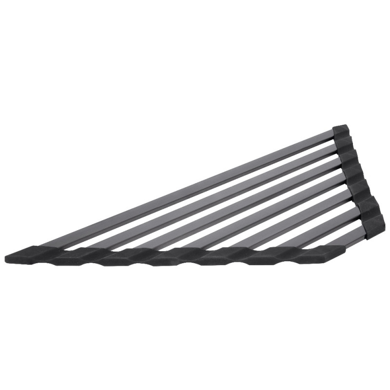 Сушилка на кухонную мойку угловая Lidz Acsis LA20 Black, плоска основа, для посуды 477х198 мм LDACSLA20BLM49773