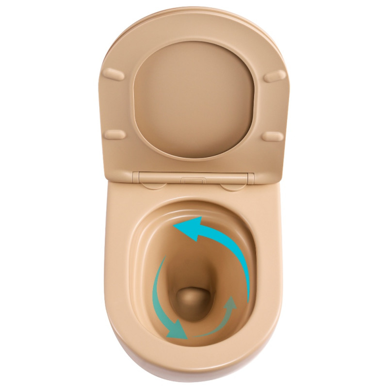 Унітаз підвісний Qtap Robin Ultra Quiet 520×365×340 мм, Beige, з сидінням Slim Duroplast / Soft-close / Quick Release QTROB26SB48997