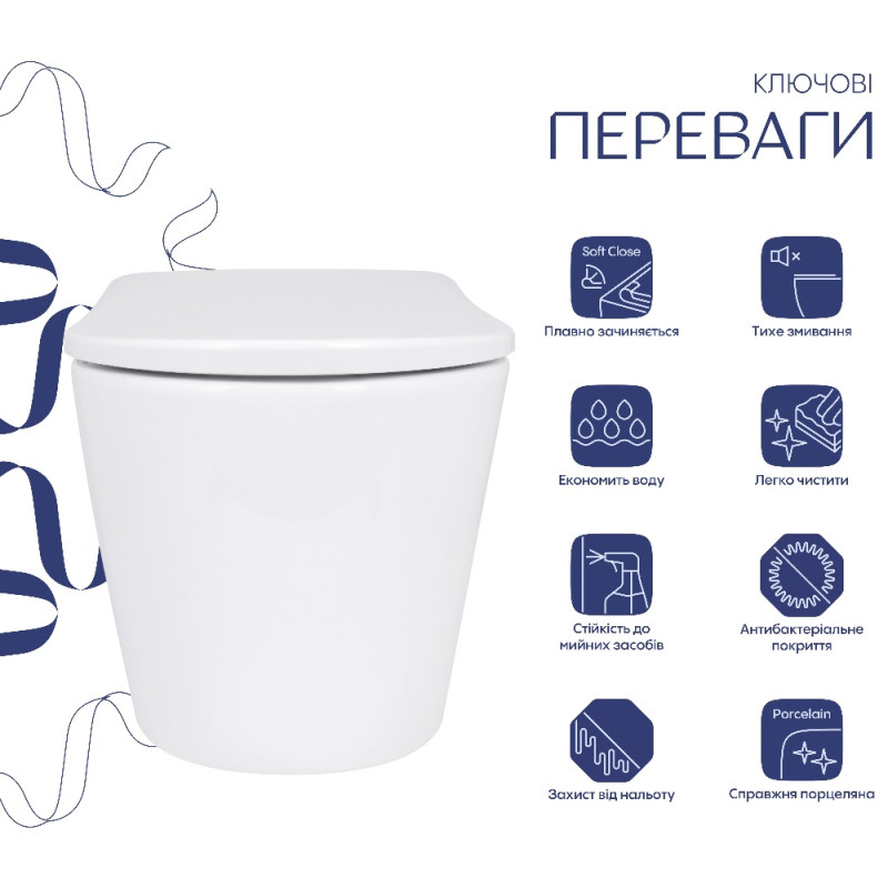 Унитаз подвесной Qtap Scorpio ML Ultra Quiet 490×365×325 мм, с сиденьем Soft-close MagLock, White QTSCOML26W49622