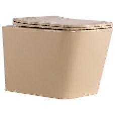 Унитаз подвесной Qtap Tern Ultra Quiet 520×345×325 мм, Beige, с сиденьем Slim Duroplast / Soft-close / Quick Release QTTER26SB49001