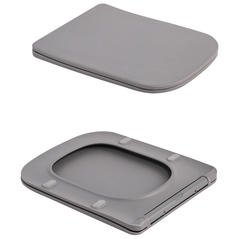 Унітаз підвісний Qtap Tern Ultra Quiet 520×345×325 мм, Stone grey, з сидінням Slim Duroplast / Soft-close / Quick Release QTTER26SG49000