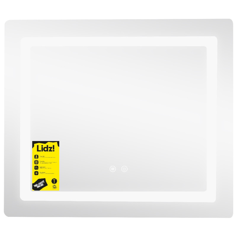 Дзеркало Lidz Kubis (KU2) 700х600 з LED-підсвічуванням Touch, з антизапотіванням, з димером, рег. яскравості LDKU60070049286