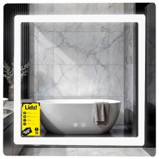 Дзеркало Lidz Kubis (KU2) 700х700 з LED-підсвічуванням Touch, з антизапотіванням, з димером, рег. яскравості LDKU70070049288