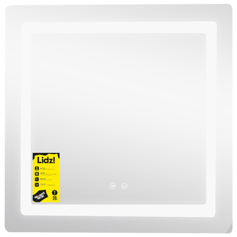 Дзеркало Lidz Kubis (KU2) 700х700 з LED-підсвічуванням Touch, з антизапотіванням, з димером, рег. яскравості LDKU70070049288