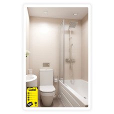 Дзеркало Lidz Orion (OR2) 500х800 з LED-підсвічуванням Touch, з антизапотіванням, з димером, рег. яскравості LDOR50080049291
