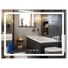 Дзеркало Qtap Mideya (MI2) 1000х800 з годинником, з LED-підсвічуванням Touch, з антизапотіванням, димером, рег. яскравості QTMID100080049266