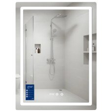 Дзеркало Qtap Mideya (MI2) 600х800 з годинником, з LED-підсвічуванням Touch, з антизапотіванням, димером, рег. яскравості QTMID100080049267