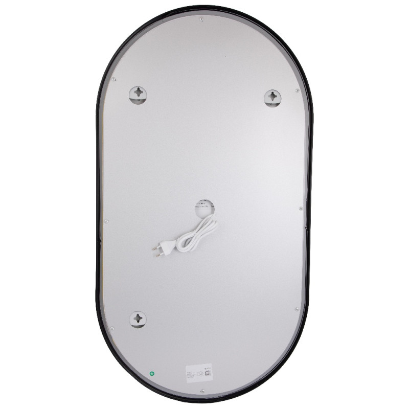 Зеркало Qtap Scorpio (SC1) с LED-подсветкой Touch, с антизапотеванием, с диммером, рег. темп. цвета (3000-6500K) Black QTSC600900