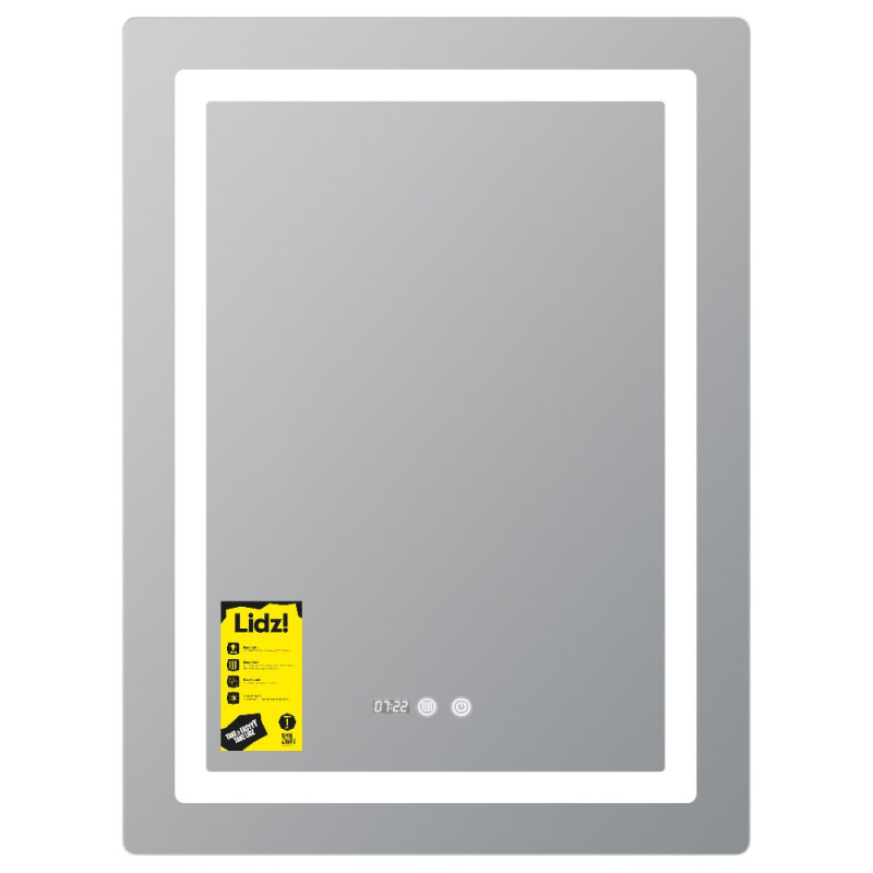 Зеркало Lidz Kubis (KU2) 600х800 с подсветкой, с LED-подсветкой Touch, с антизапотеванием, с диммером, рег. яркости LDKU600800CL49280