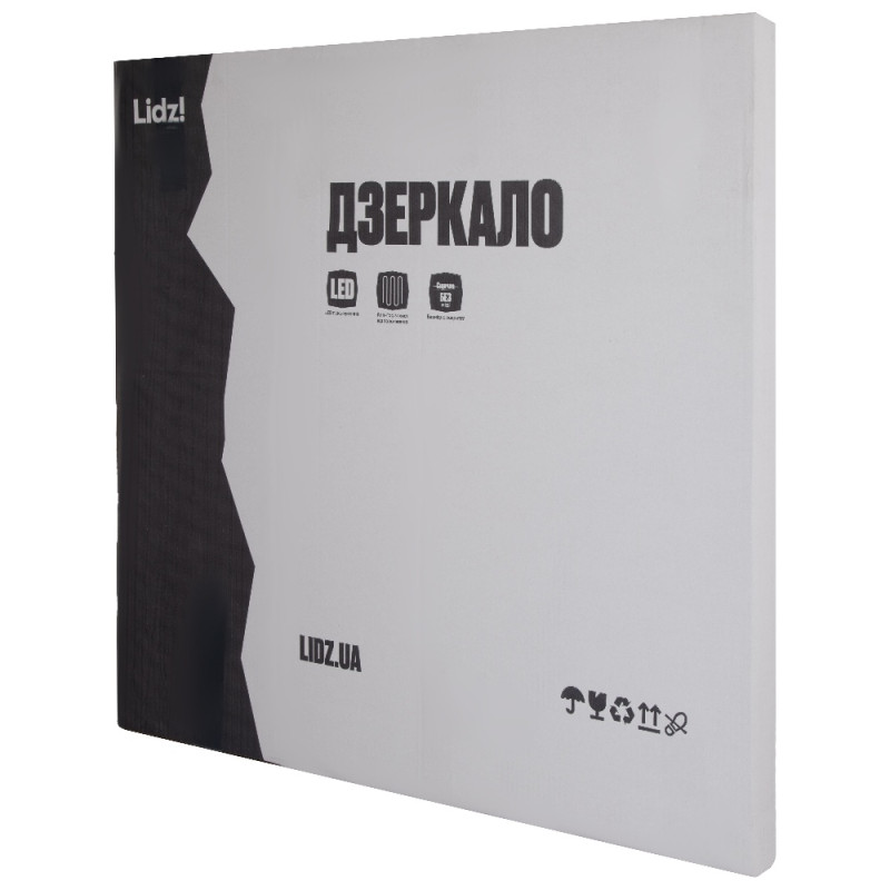 Зеркало Lidz Kubis (KU2) 700х600 с LED-подсветкой Touch, с антизапотеванием, с диммером, рег. яркости LDKU60070049286