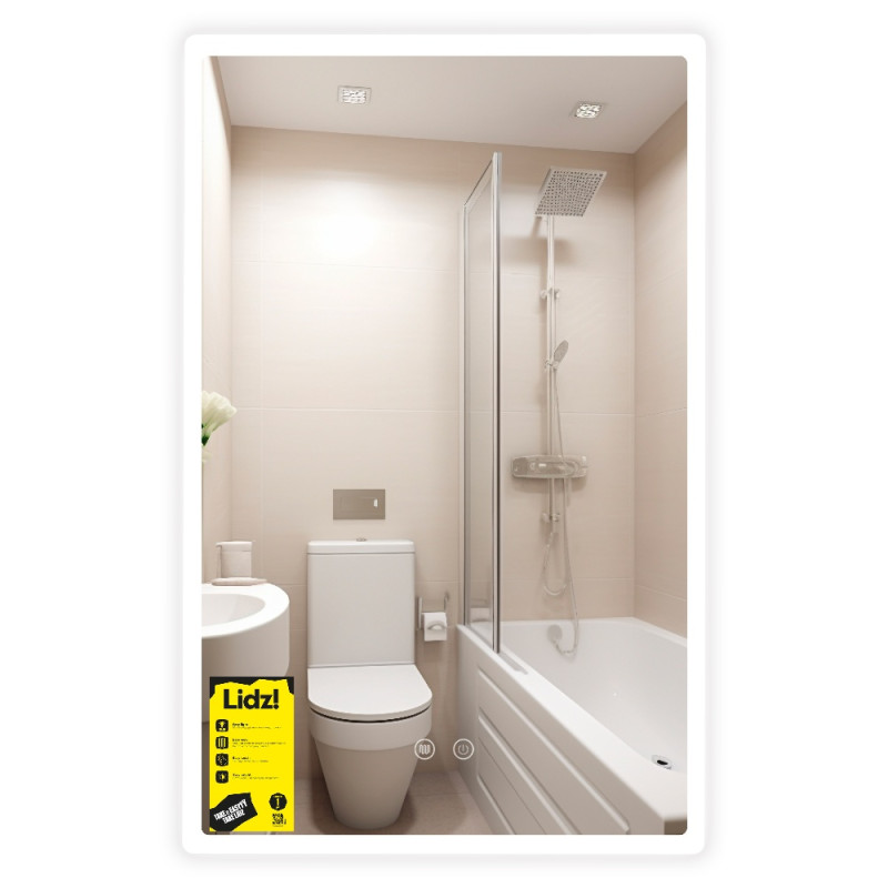 Зеркало Lidz Orion (OR2) 500х800 с LED-подсветкой Touch, с антизапотеванием, с диммером, рег. яркости LDOR50080049291