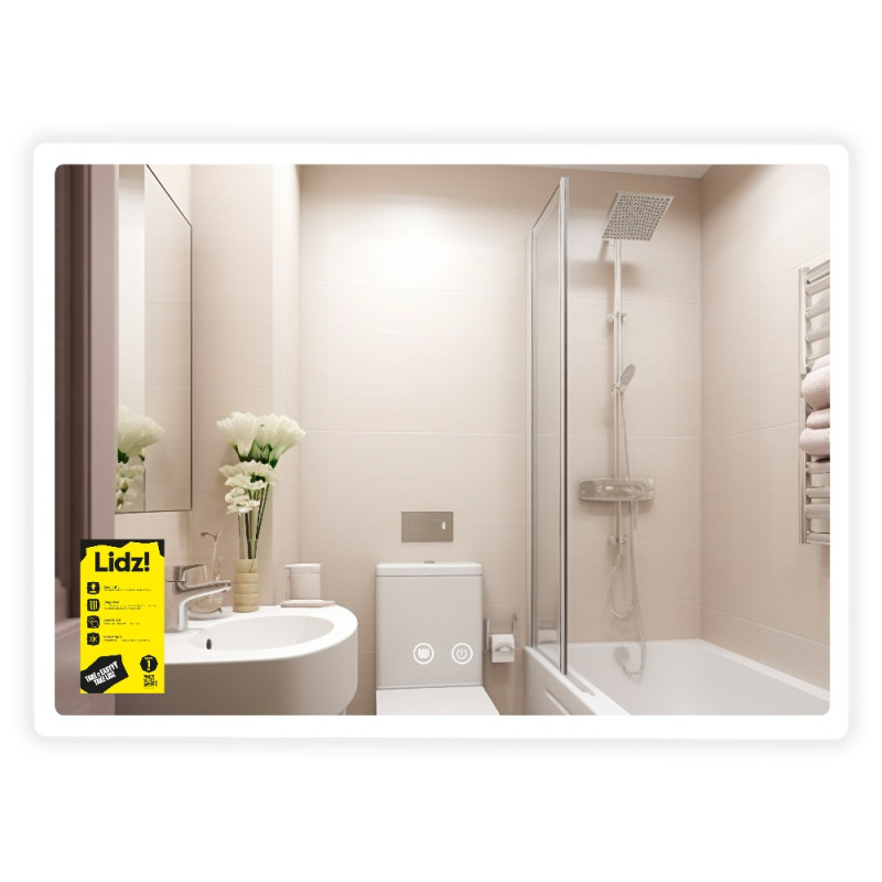 Зеркало Lidz Orion (OR2) 800х600 с LED-подсветкой Touch, с антизапотеванием, с диммером, рег. яркости LDOR80060049294