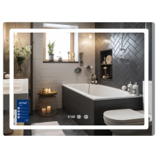 Зеркало Qtap Mideya (MI2) 1000х800 с часами, с LED-подсветкой Touch, с антизапотеванием, диммером, рег. яркости QTMID100080049266