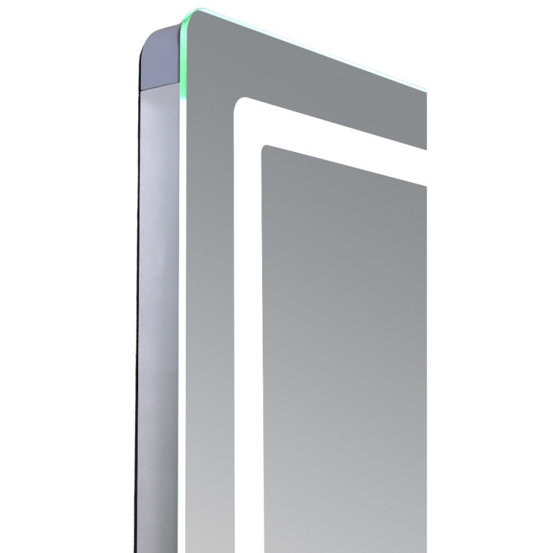 Зеркало Qtap Mideya (MI2) 600х800 с часами, с LED-подсветкой Touch, с антизапотеванием, диммером, рег. яркости QTMID60080049627