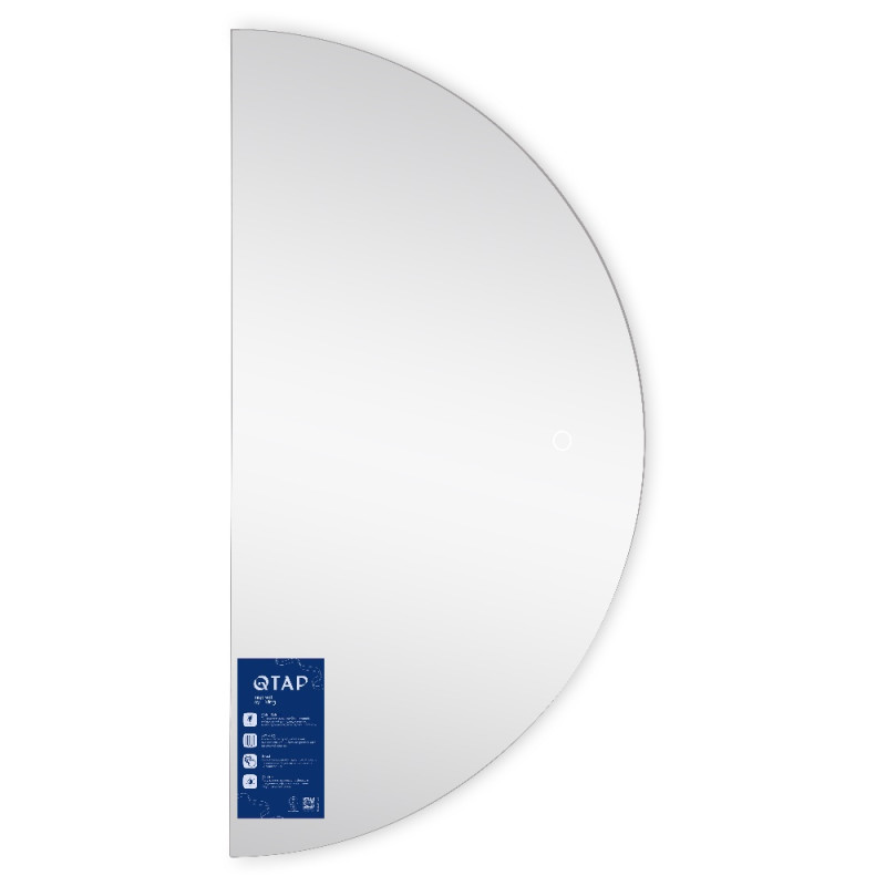 Зеркало Qtap Taurus HR1200 с LED-подсветкой Touch, с антизапотеванием, с диммером, рег. темп. цвета (3000-6500K) QTTAUHR1200
